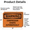 Signmission Compressor Starts Automatically OSHA Warning Sign, Vinyl Decal, 7in W x 5in L, 2PK OS-2PACK-WS-D-57-L-12528 - alternate 2